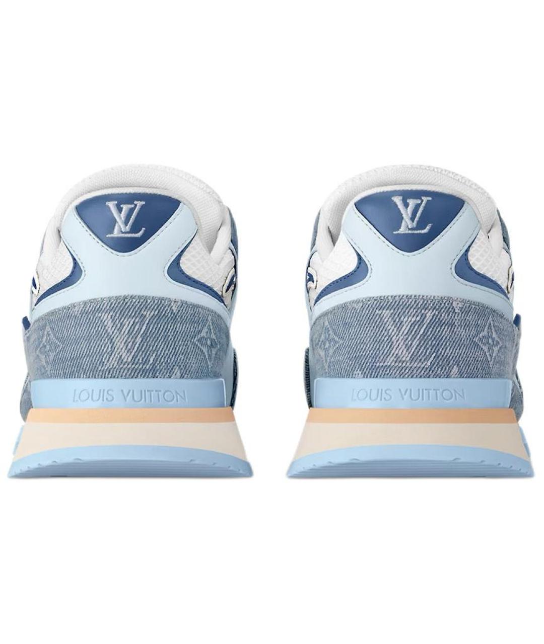 LOUIS VUITTON Голубые текстильные высокие кроссовки / кеды, фото 5