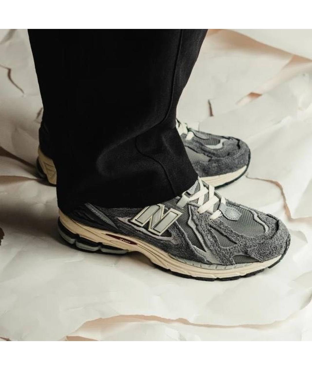 NEW BALANCE Серые замшевые низкие кроссовки / кеды, фото 3