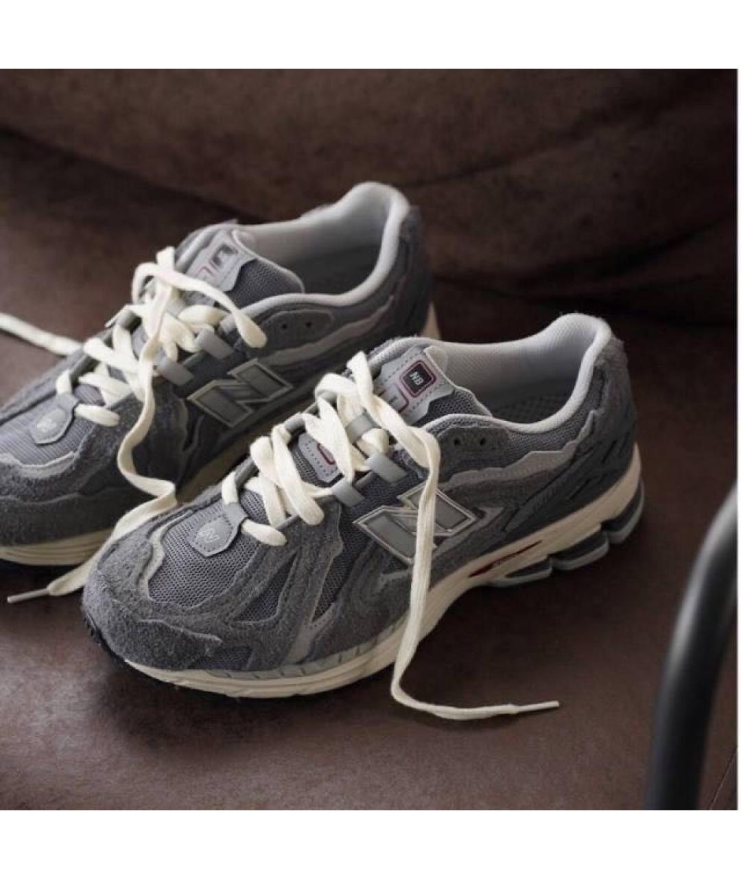 NEW BALANCE Серые замшевые низкие кроссовки / кеды, фото 5