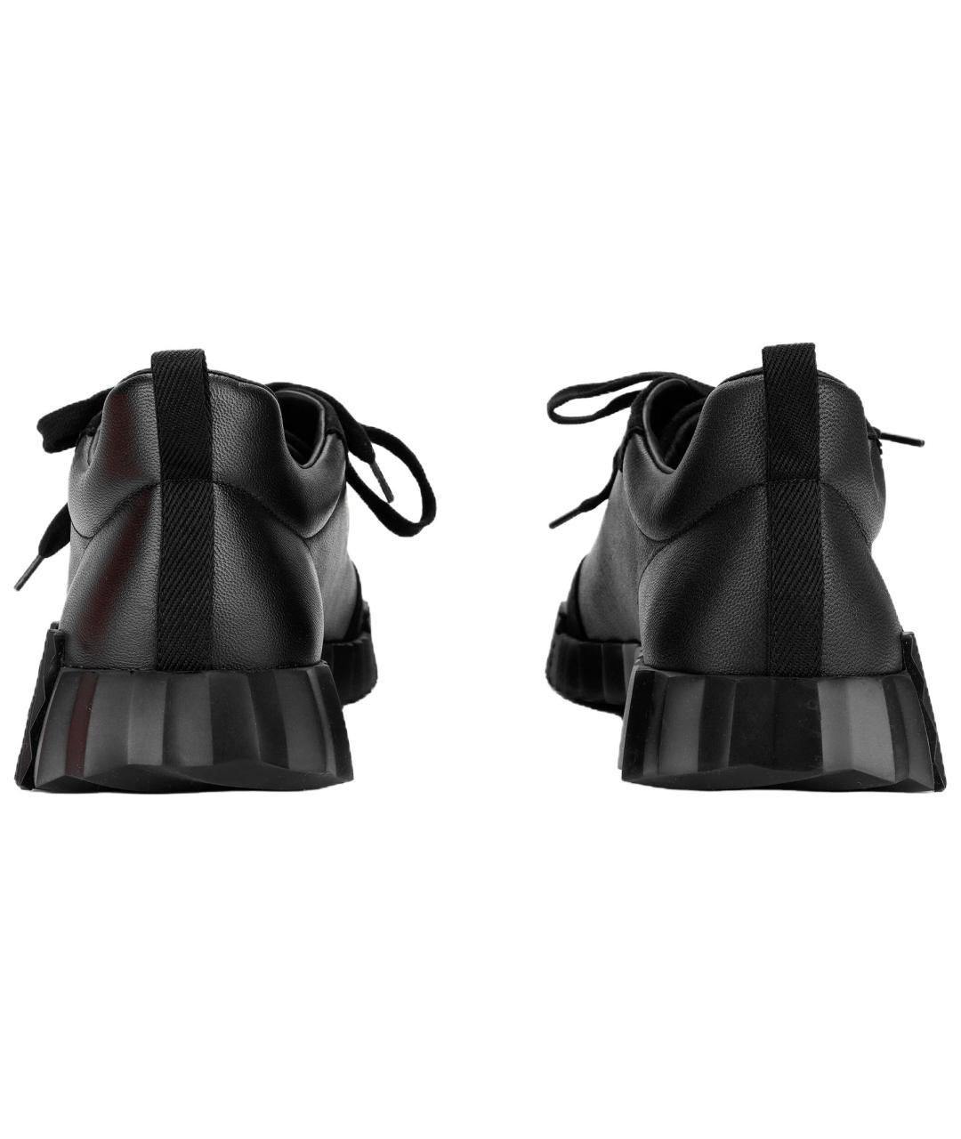 HERMES Черные кожаные низкие кроссовки / кеды, фото 4