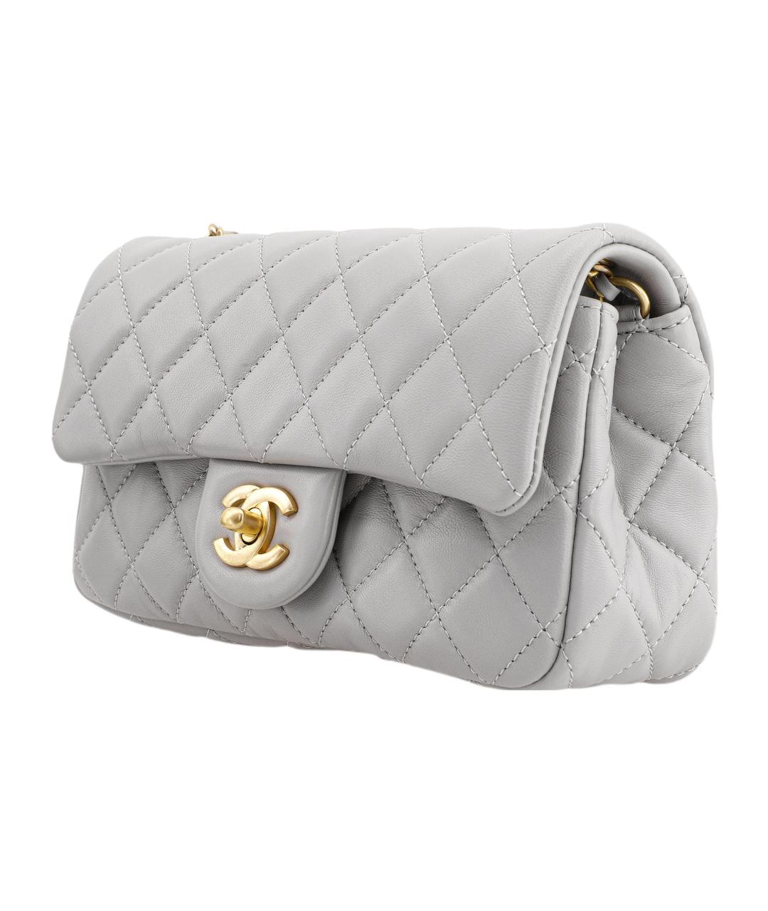 CHANEL Серая кожаная сумка через плечо, фото 2