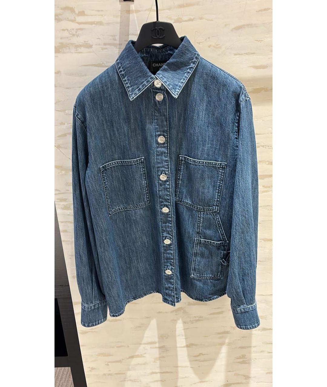 CHANEL Синяя деним рубашка, фото 2
