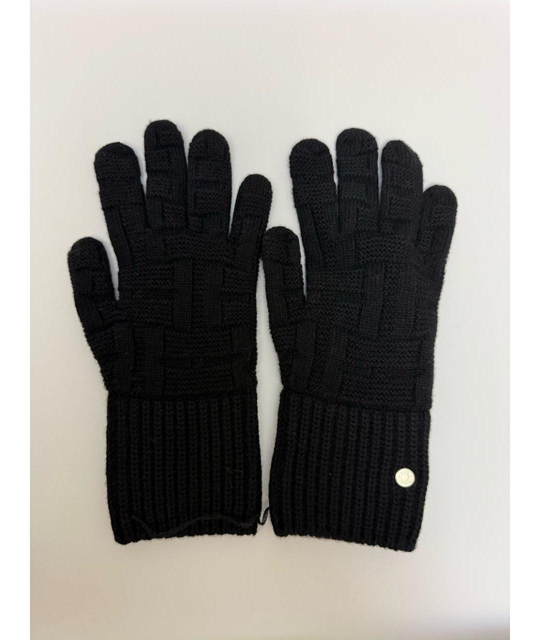 HERMES Черные шерстяные перчатки, фото 4