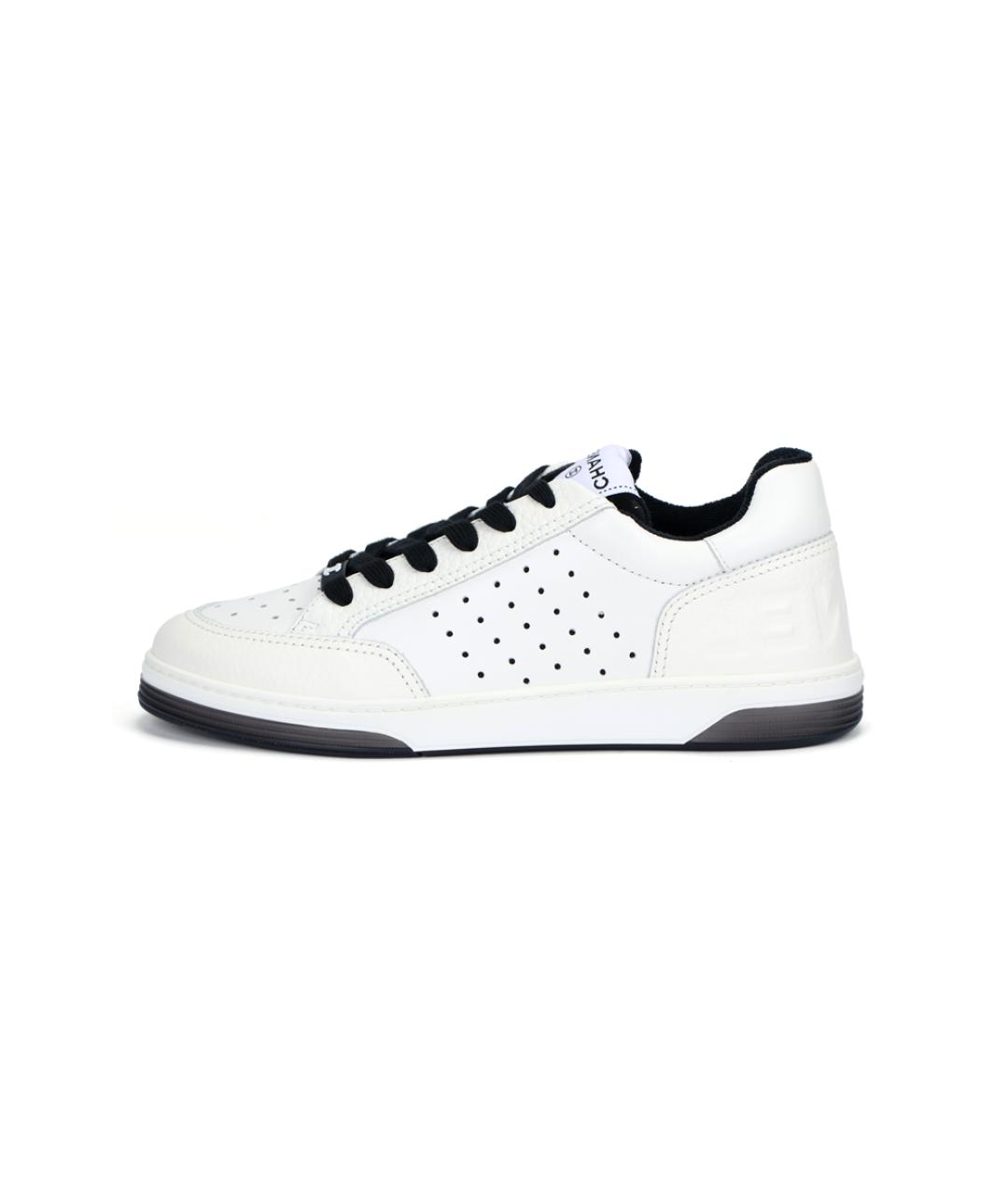 CHANEL Белые кожаные кеды, фото 2