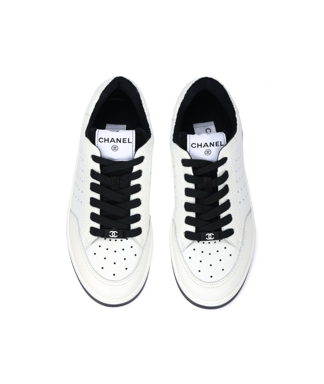 CHANEL Белые кожаные кеды, фото 3