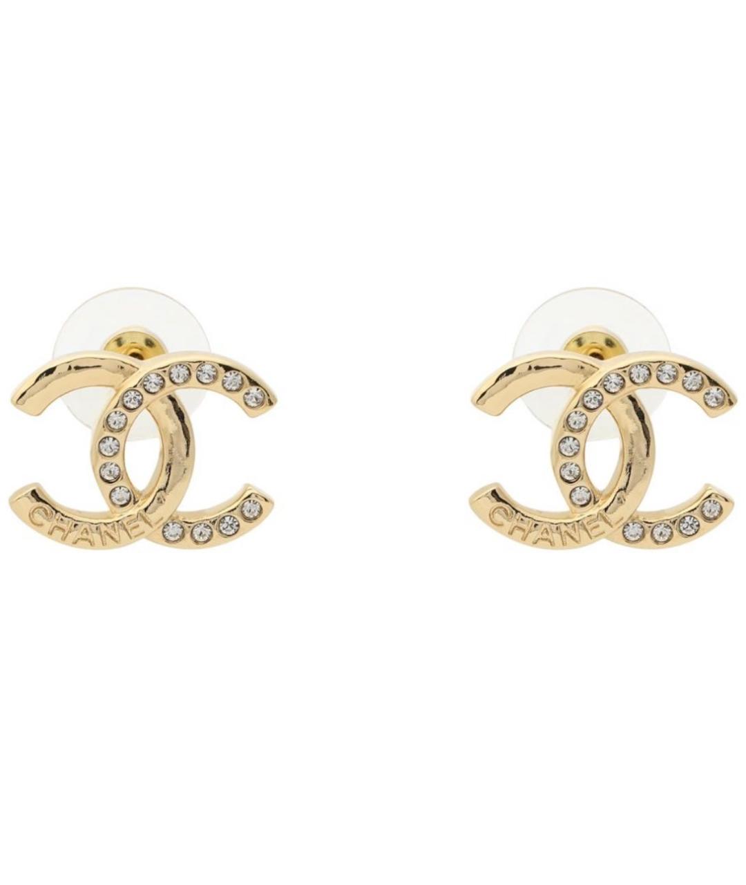 CHANEL Золотые металлические серьги, фото 1