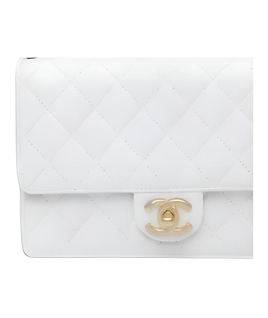 CHANEL Белая кожаная сумка через плечо, фото 1
