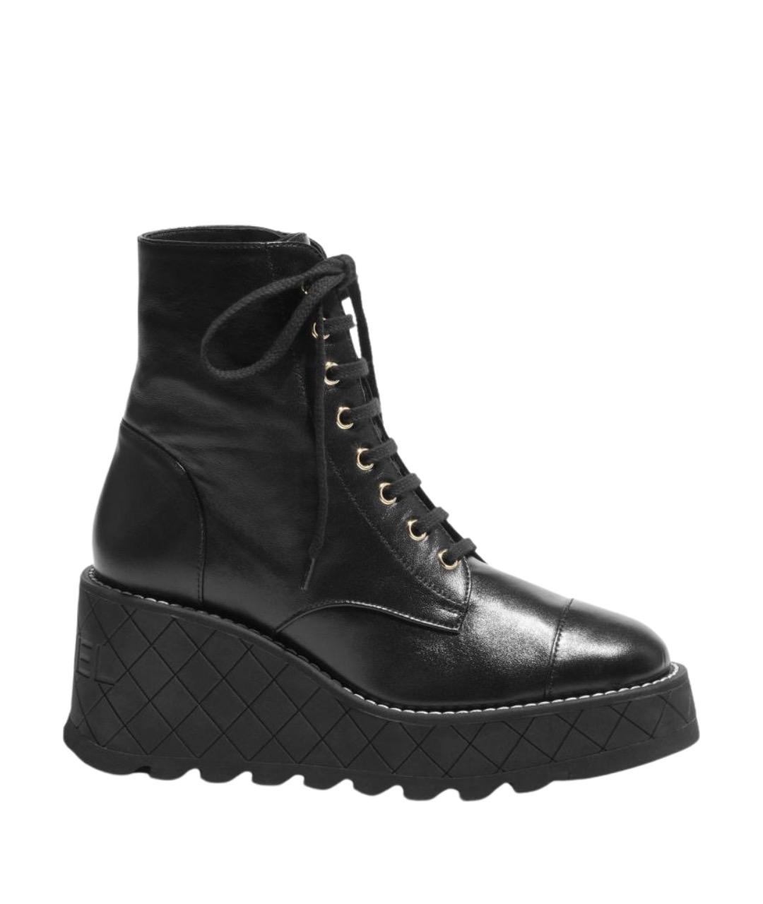 CHANEL Черные кожаные ботинки, фото 1