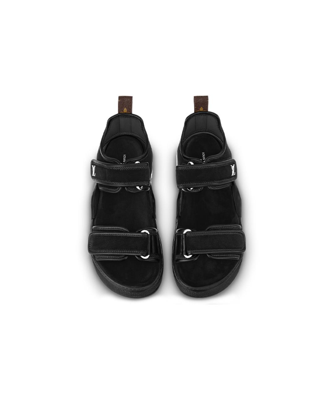 LOUIS VUITTON Черные замшевые сандалии, фото 3