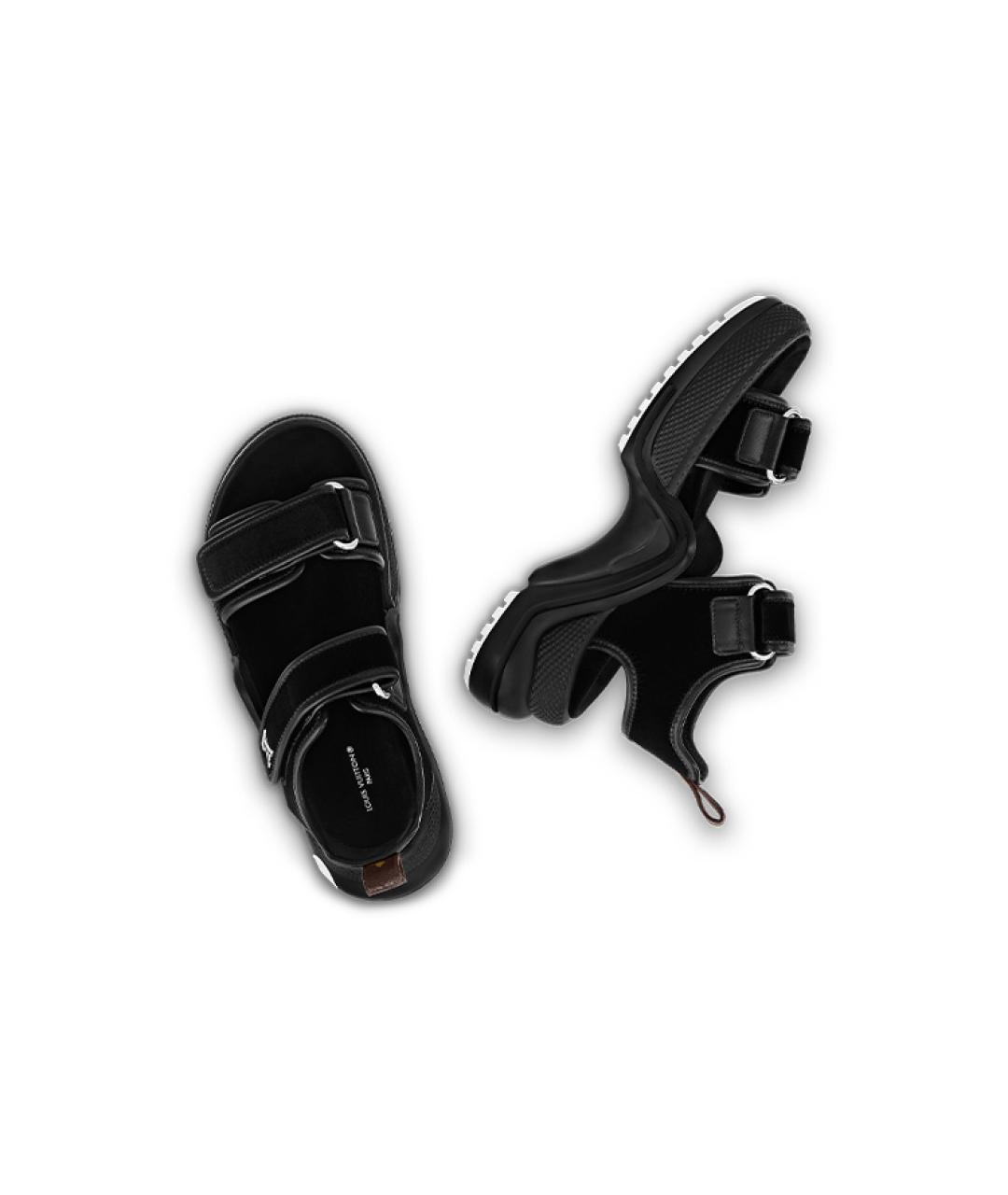 LOUIS VUITTON Черные замшевые сандалии, фото 4