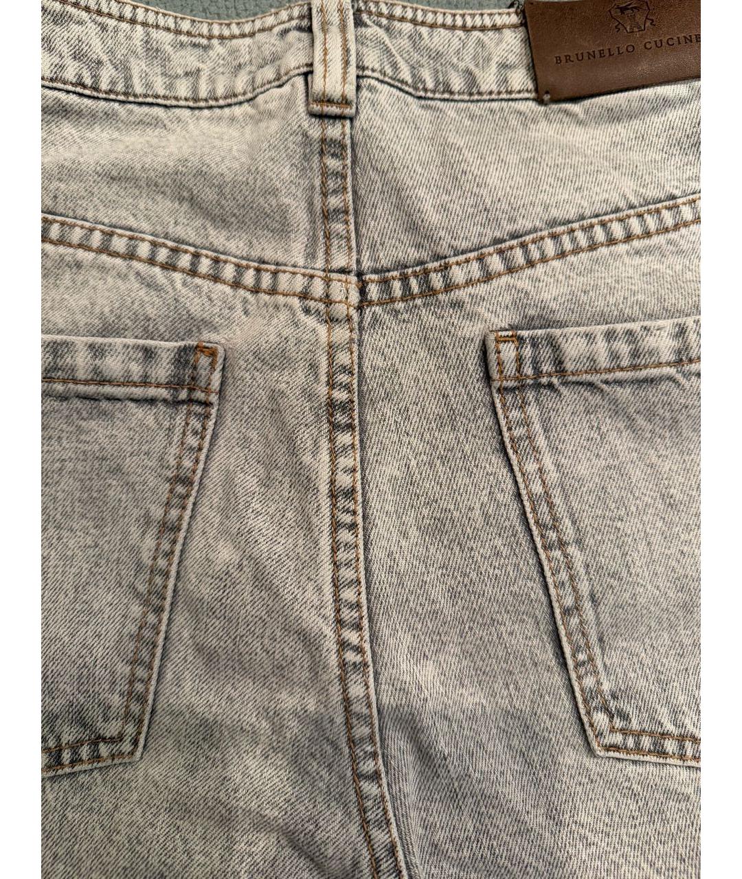 BRUNELLO CUCINELLI Серые хлопковые джинсы слим, фото 4