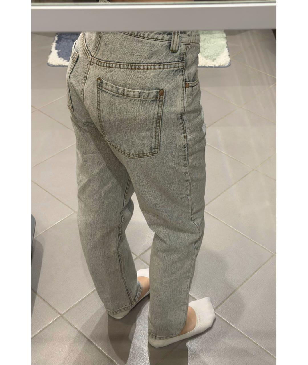 BRUNELLO CUCINELLI Серые хлопковые джинсы слим, фото 2