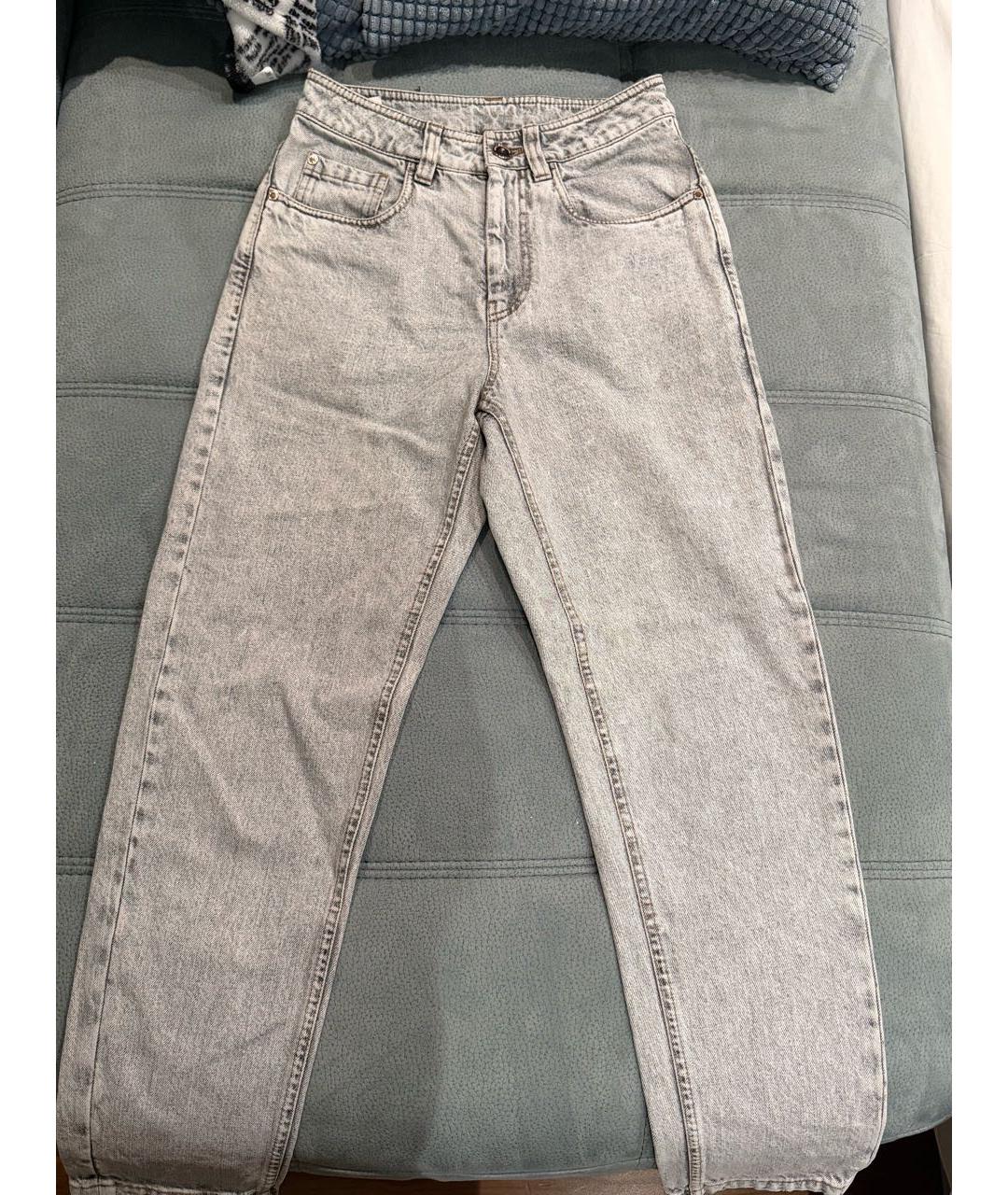 BRUNELLO CUCINELLI Серые хлопковые джинсы слим, фото 9