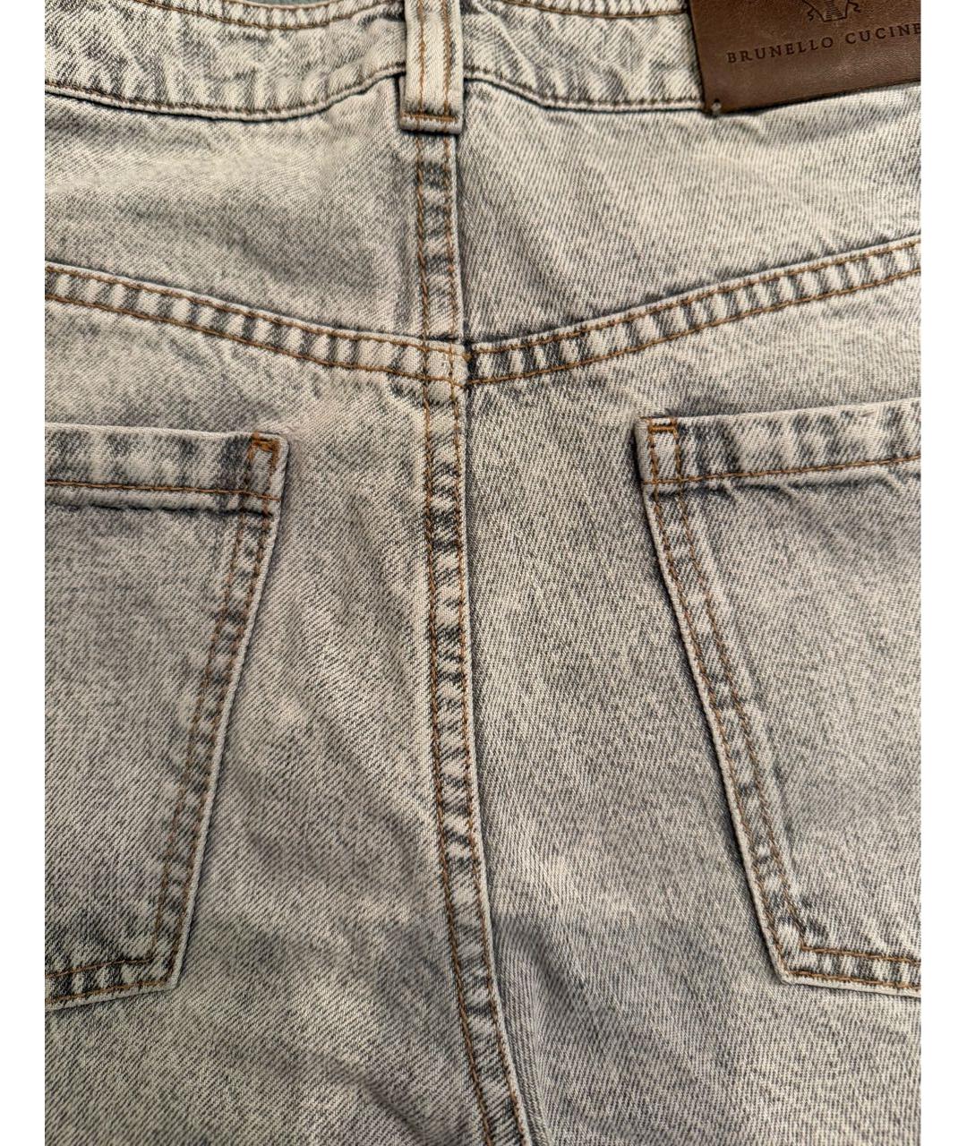 BRUNELLO CUCINELLI Серые хлопковые джинсы слим, фото 4