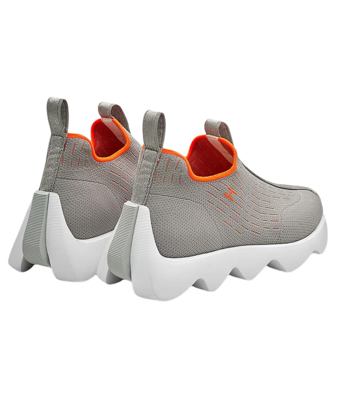 HERMES Серые текстильные кроссовки, фото 4