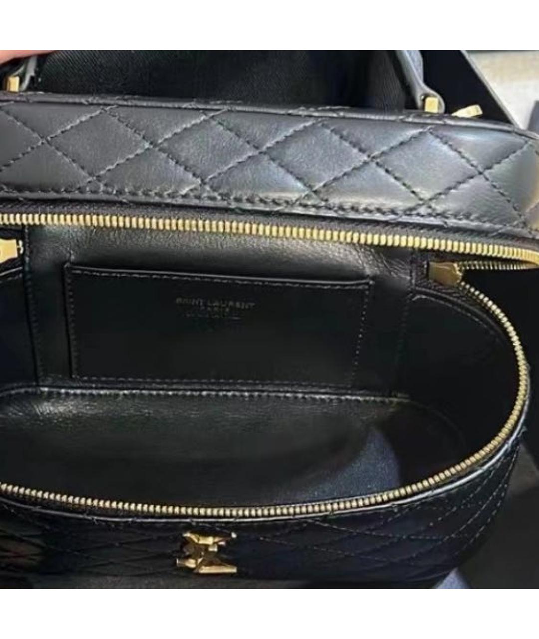 SAINT LAURENT Черная кожаная сумка через плечо, фото 4