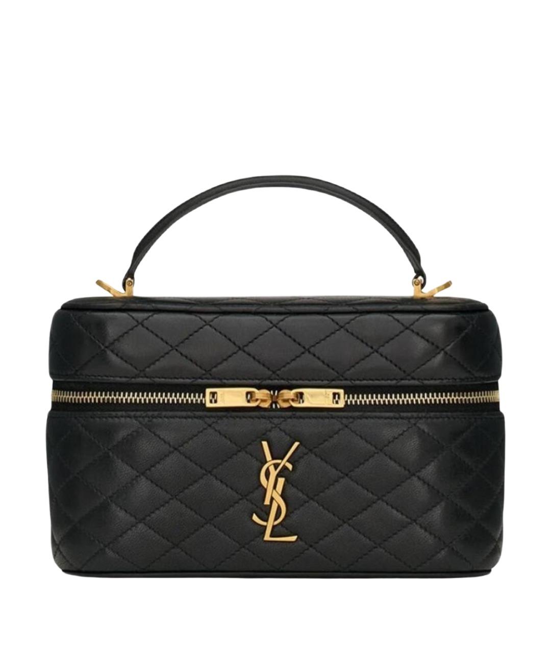 SAINT LAURENT Черная кожаная сумка через плечо, фото 1