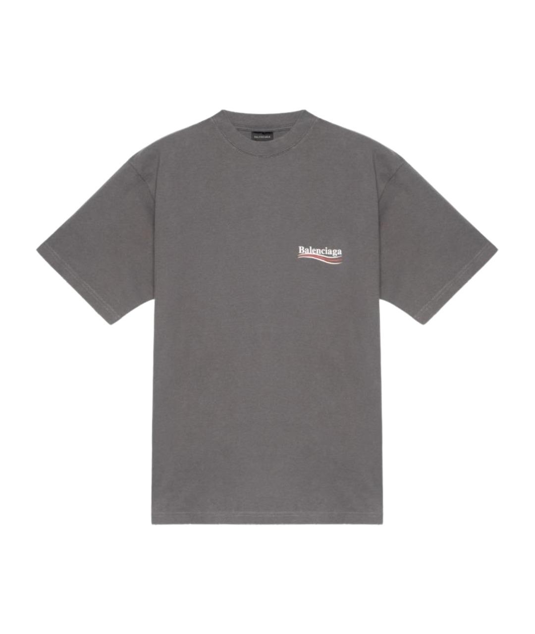 BALENCIAGA Серая футболка, фото 1
