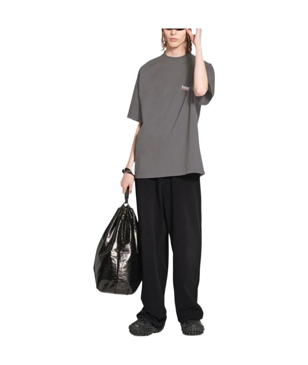 BALENCIAGA Серая футболка, фото 3