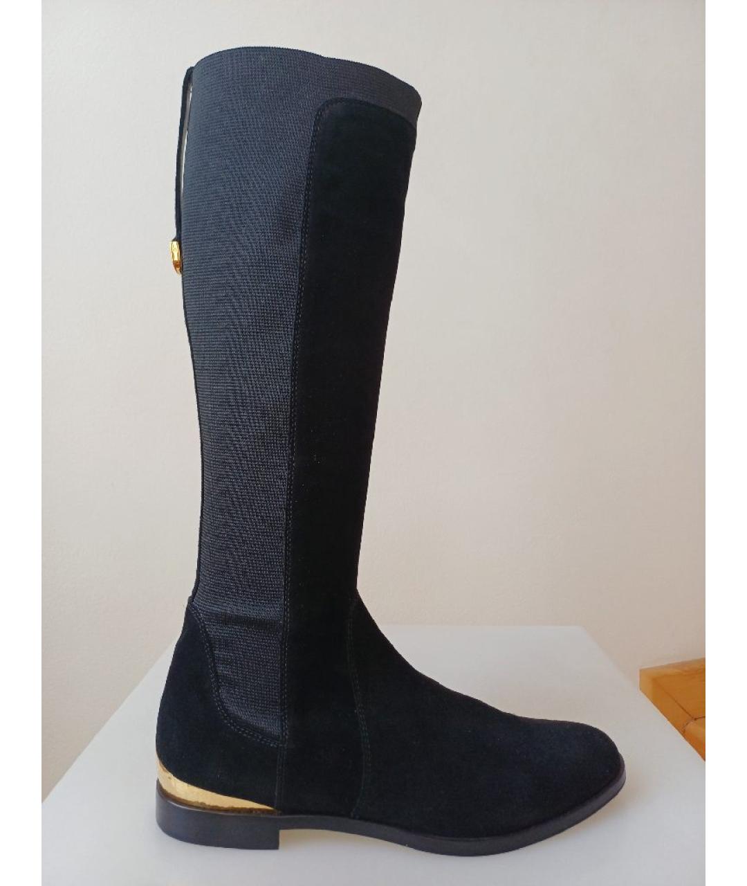 SERGIO ROSSI Черные замшевые сапоги, фото 10