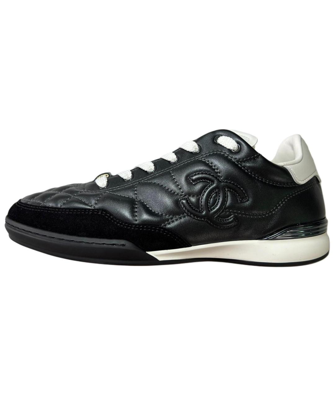 CHANEL Черные кожаные кеды, фото 2