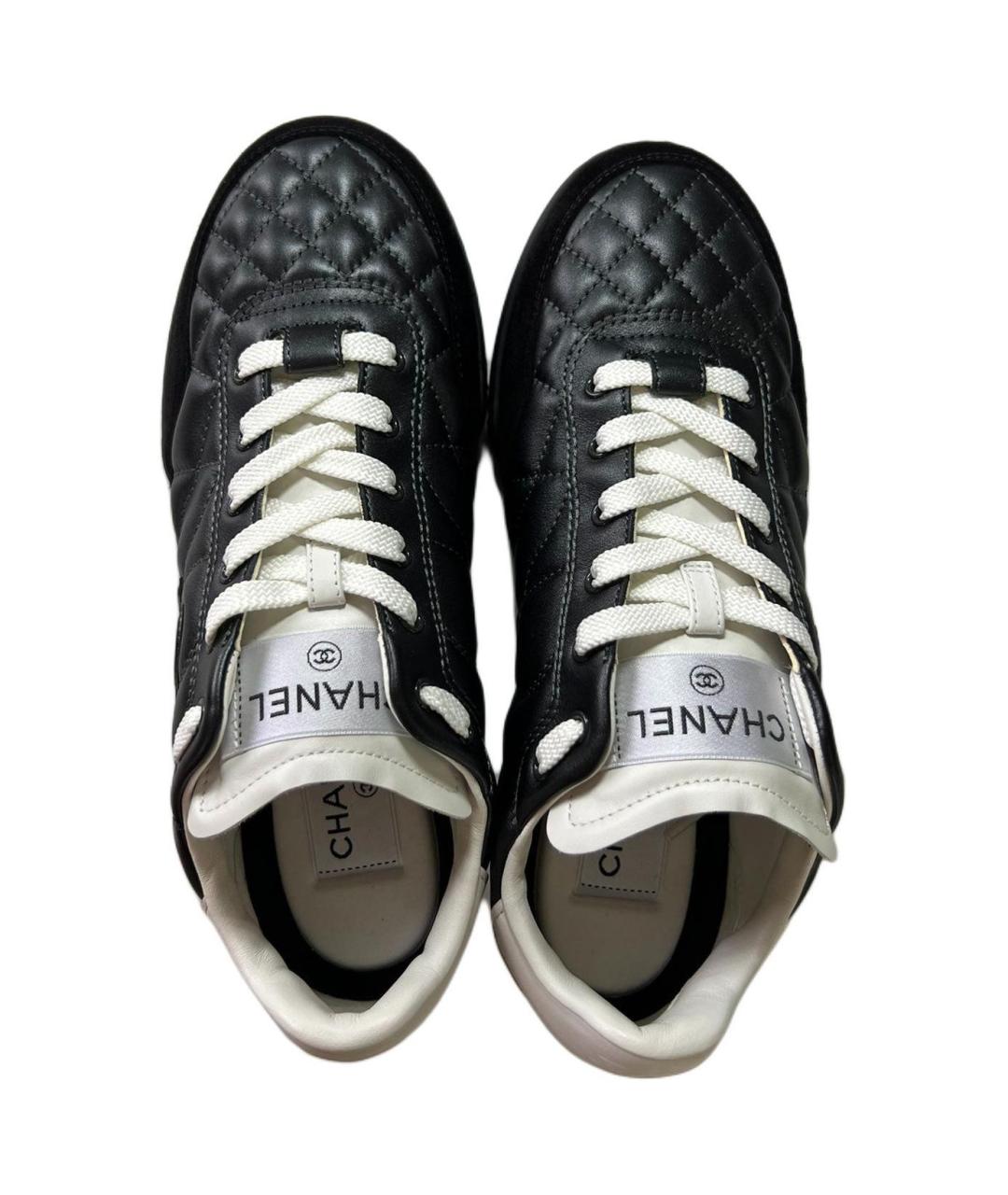 CHANEL Черные кожаные кеды, фото 5