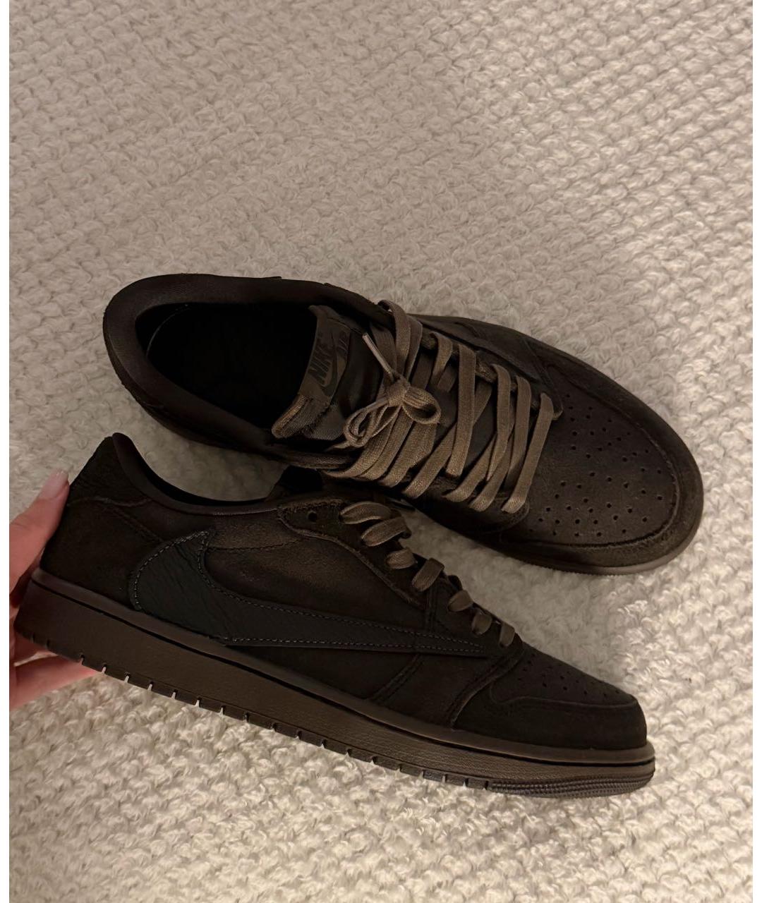 JORDAN Коричневые замшевые низкие кроссовки / кеды, фото 6