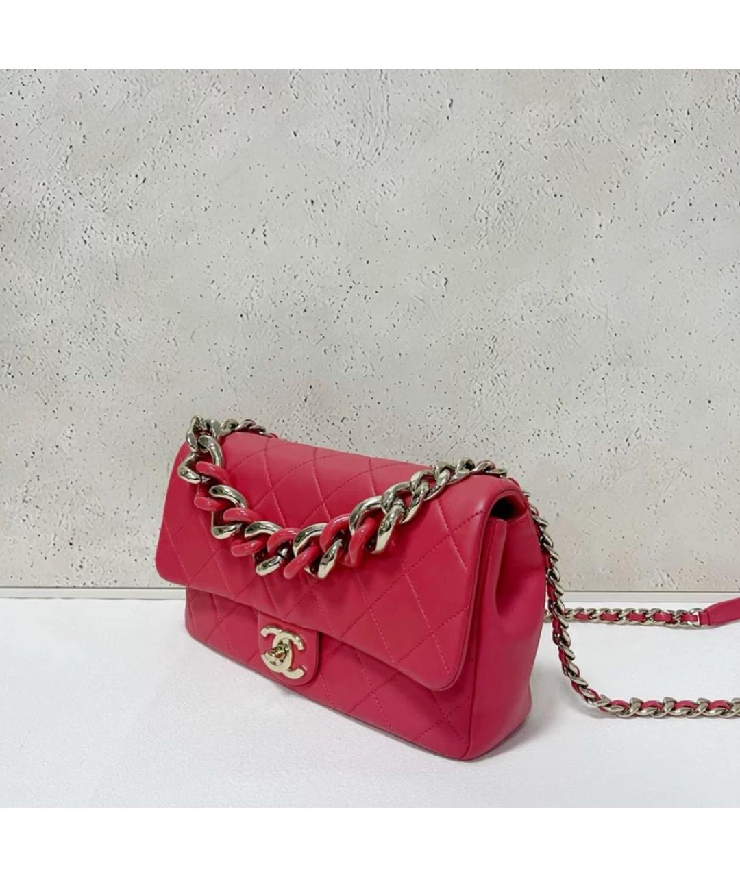 CHANEL Розовая кожаная сумка через плечо, фото 3