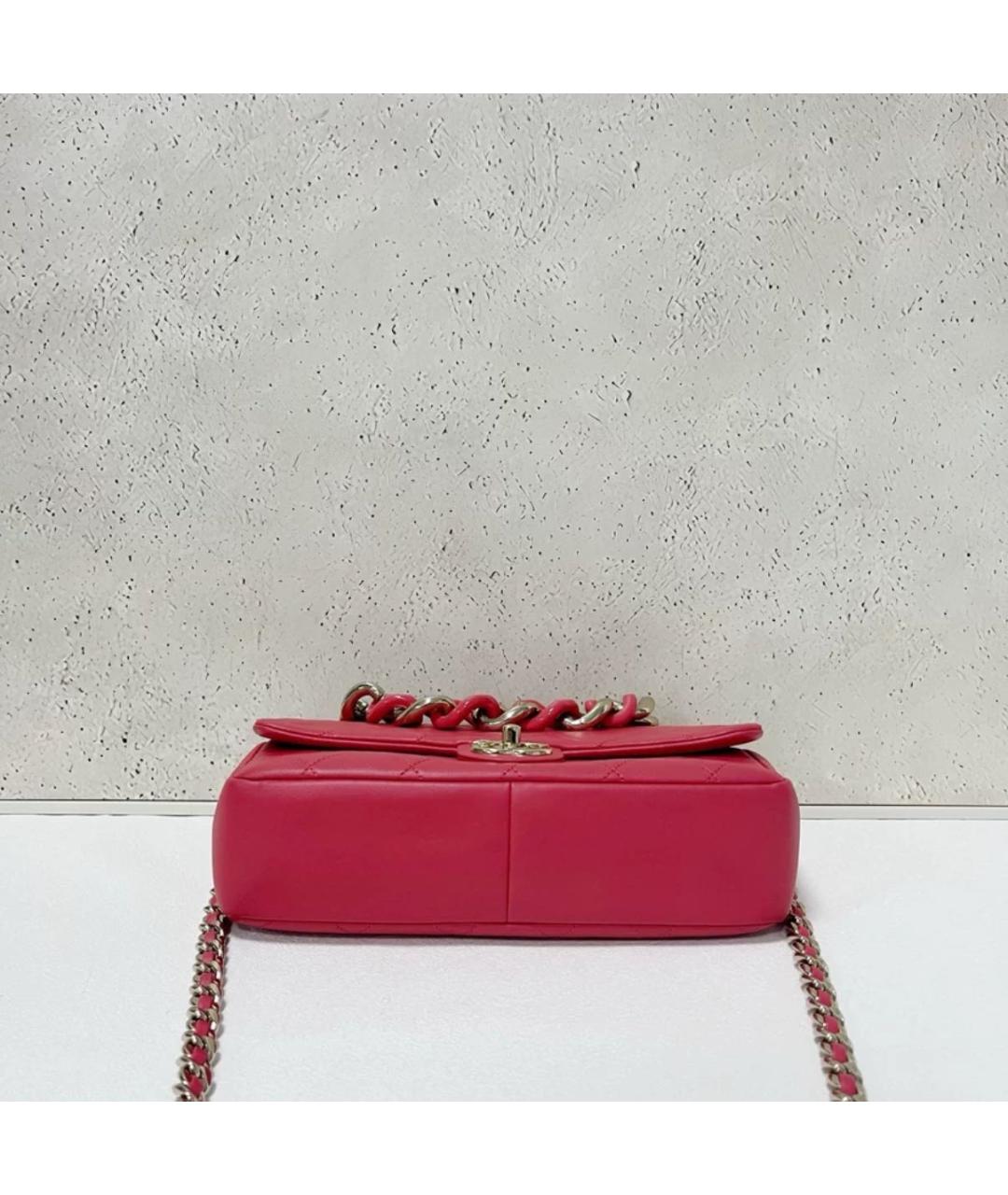 CHANEL Розовая кожаная сумка через плечо, фото 5