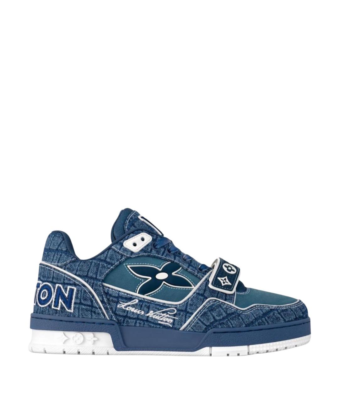 LOUIS VUITTON Синие текстильные низкие кроссовки / кеды, фото 1