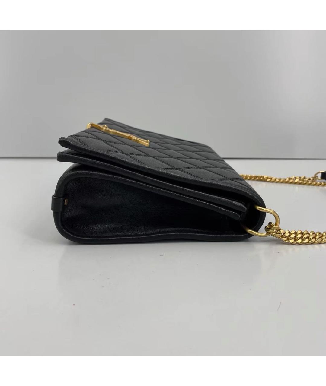 SAINT LAURENT Черная кожаная сумка через плечо, фото 4
