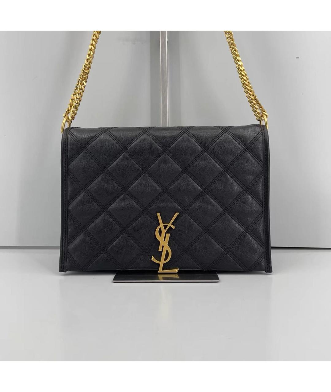 SAINT LAURENT Черная кожаная сумка через плечо, фото 9