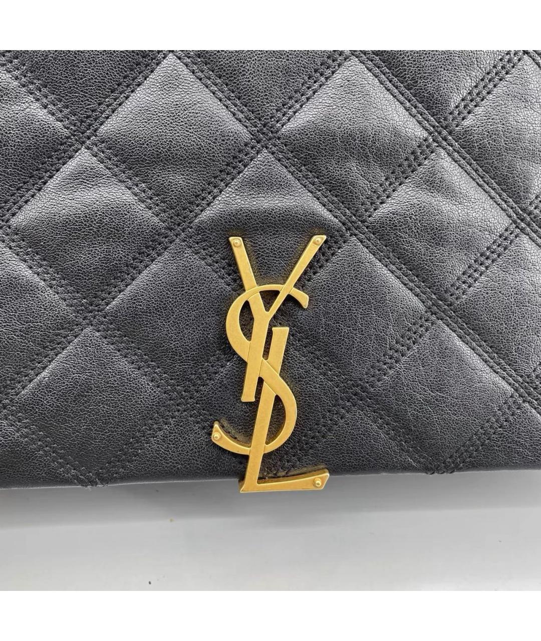 SAINT LAURENT Черная кожаная сумка через плечо, фото 5