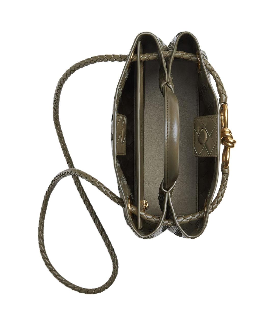 BOTTEGA VENETA Зеленая кожаная сумка через плечо, фото 4