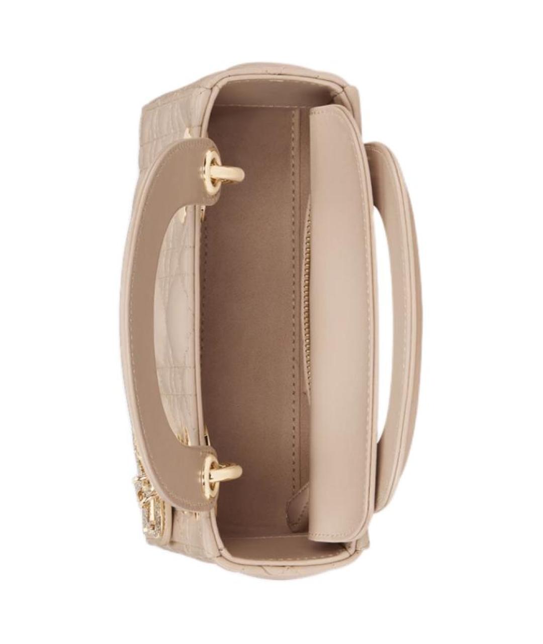 CHRISTIAN DIOR Бежевая кожаная сумка через плечо, фото 5