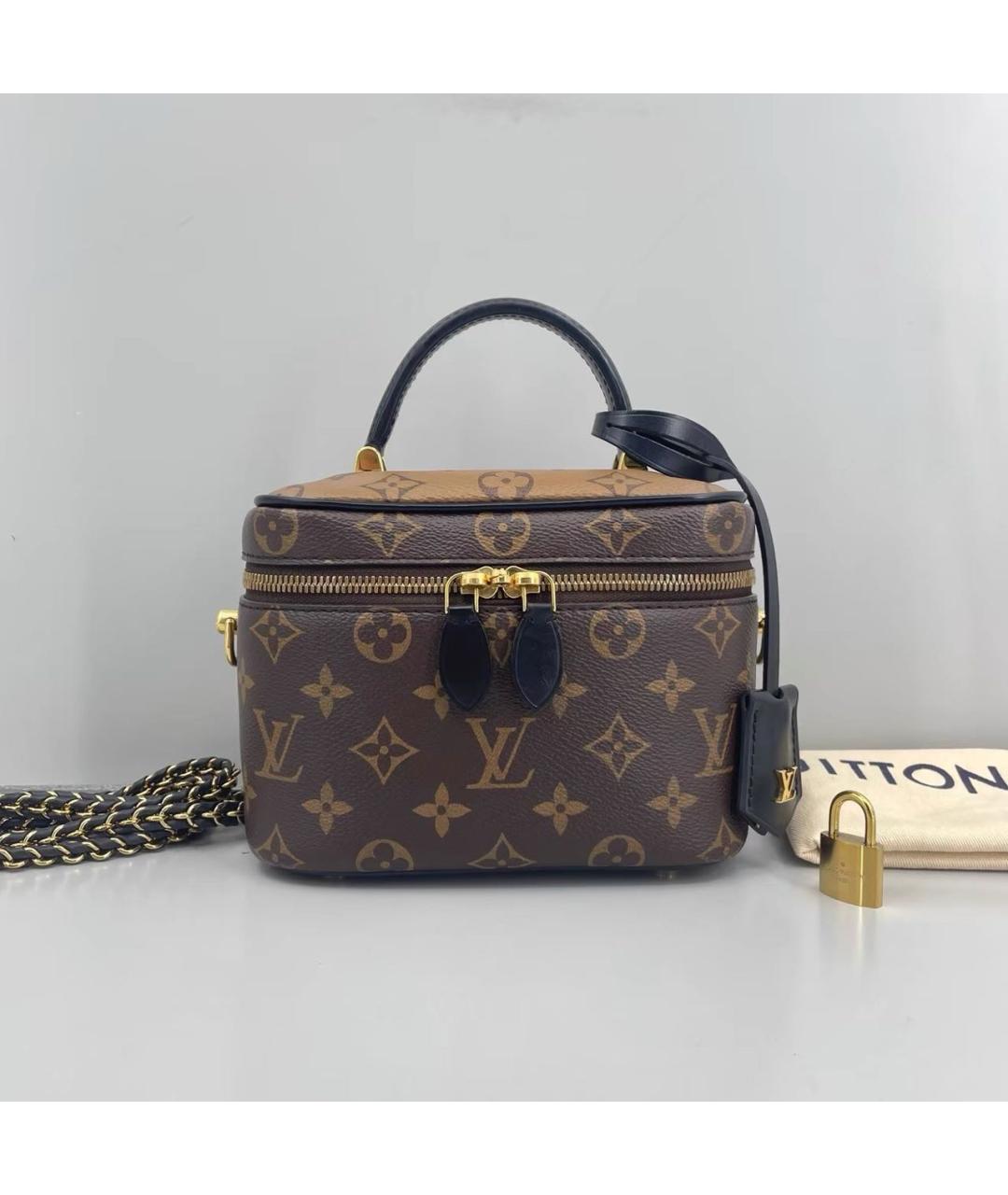 LOUIS VUITTON Коричневая кожаная сумка через плечо, фото 9