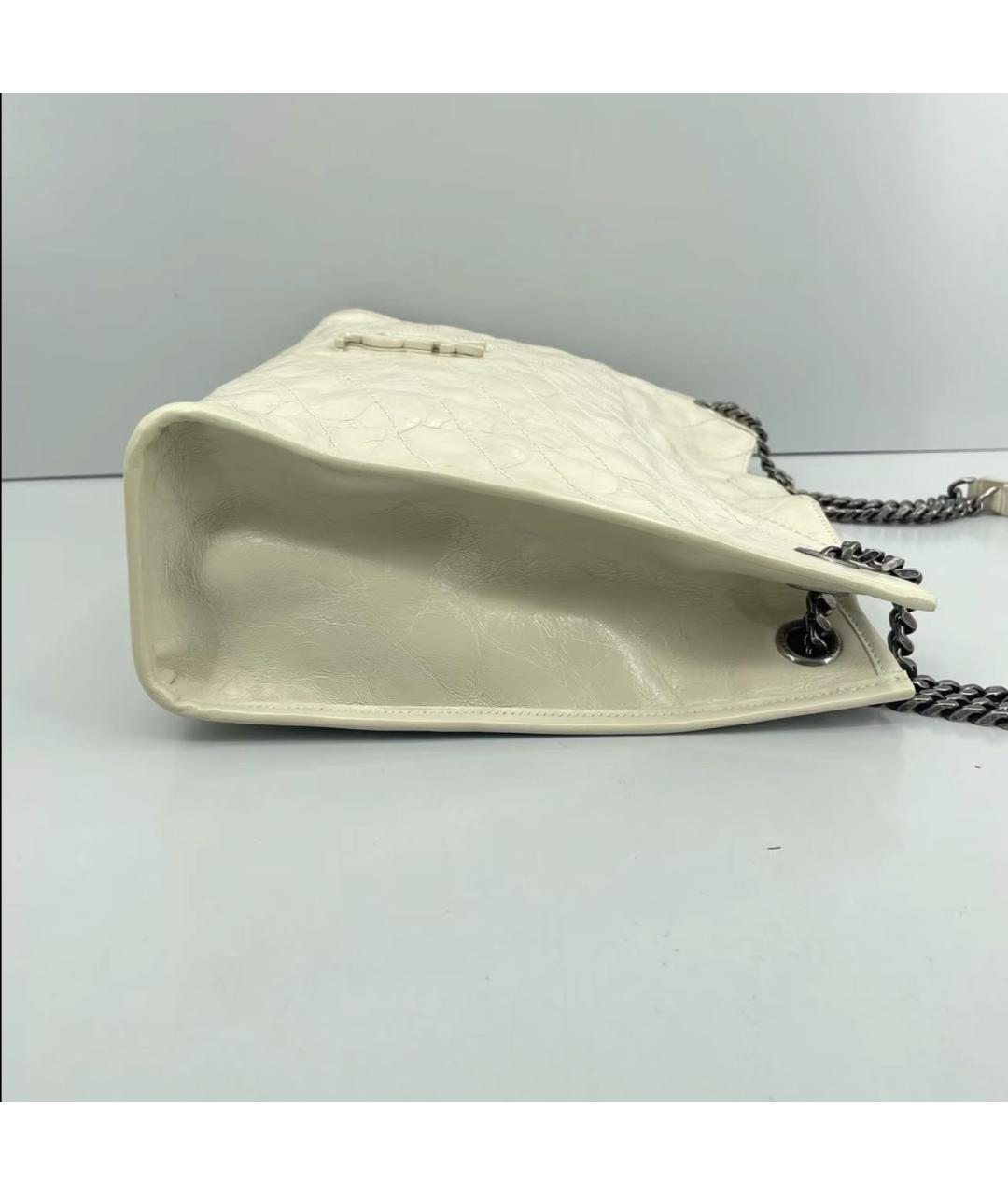 SAINT LAURENT Бежевая кожаная сумка тоут, фото 3