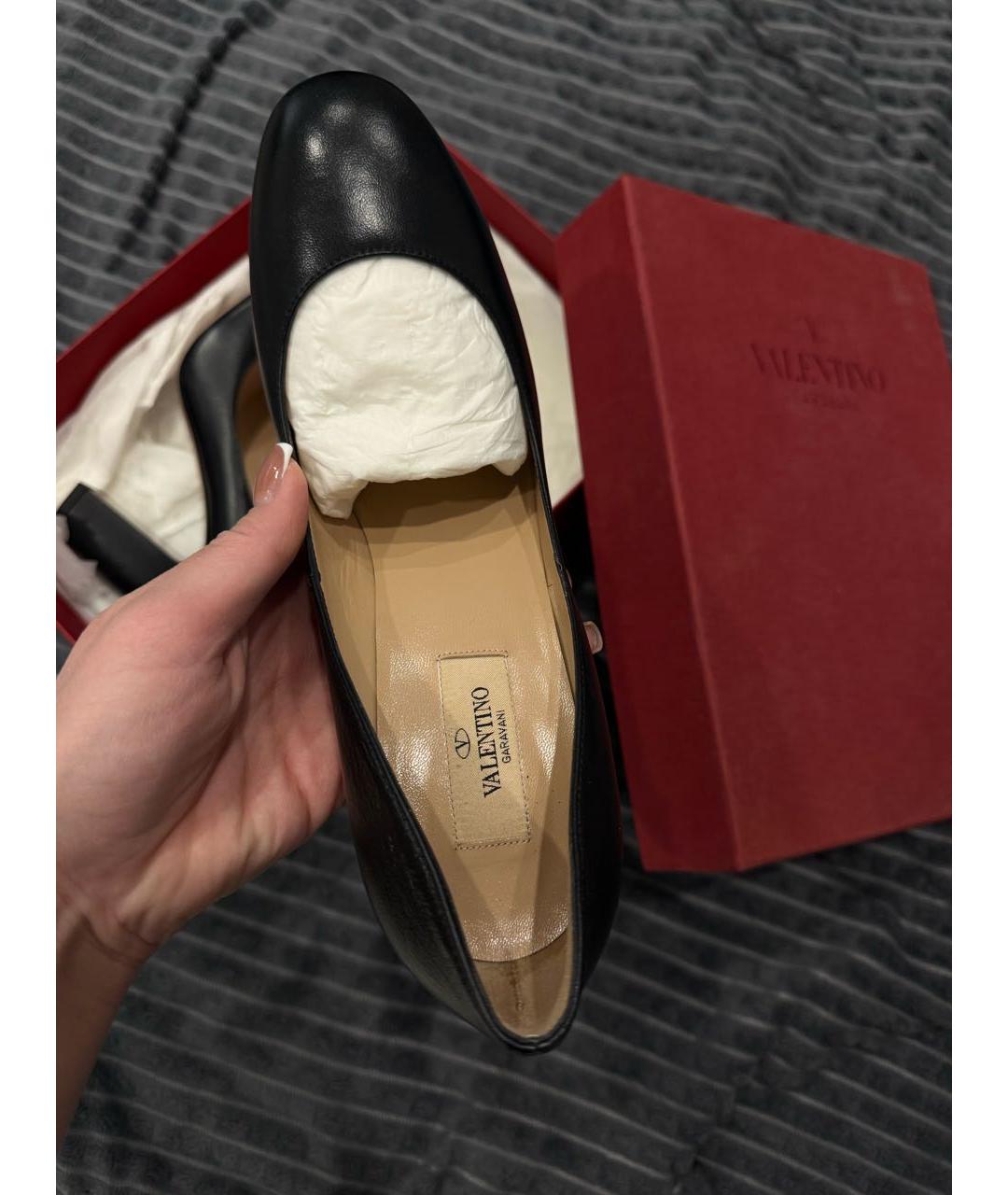 VALENTINO Черные кожаные туфли, фото 6