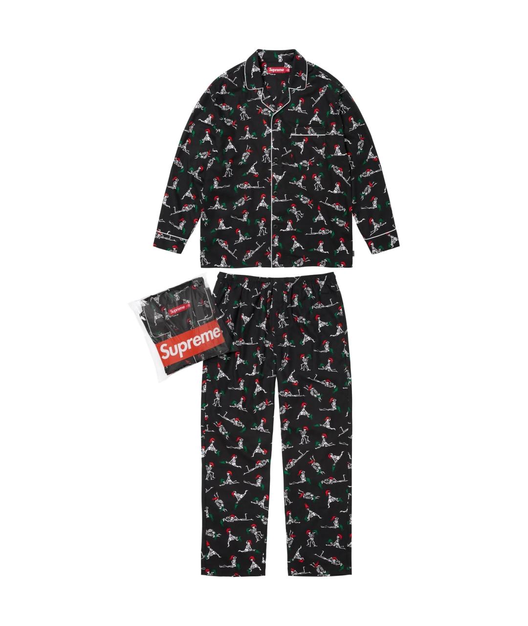 SUPREME Черная хлопковая пижама, фото 9