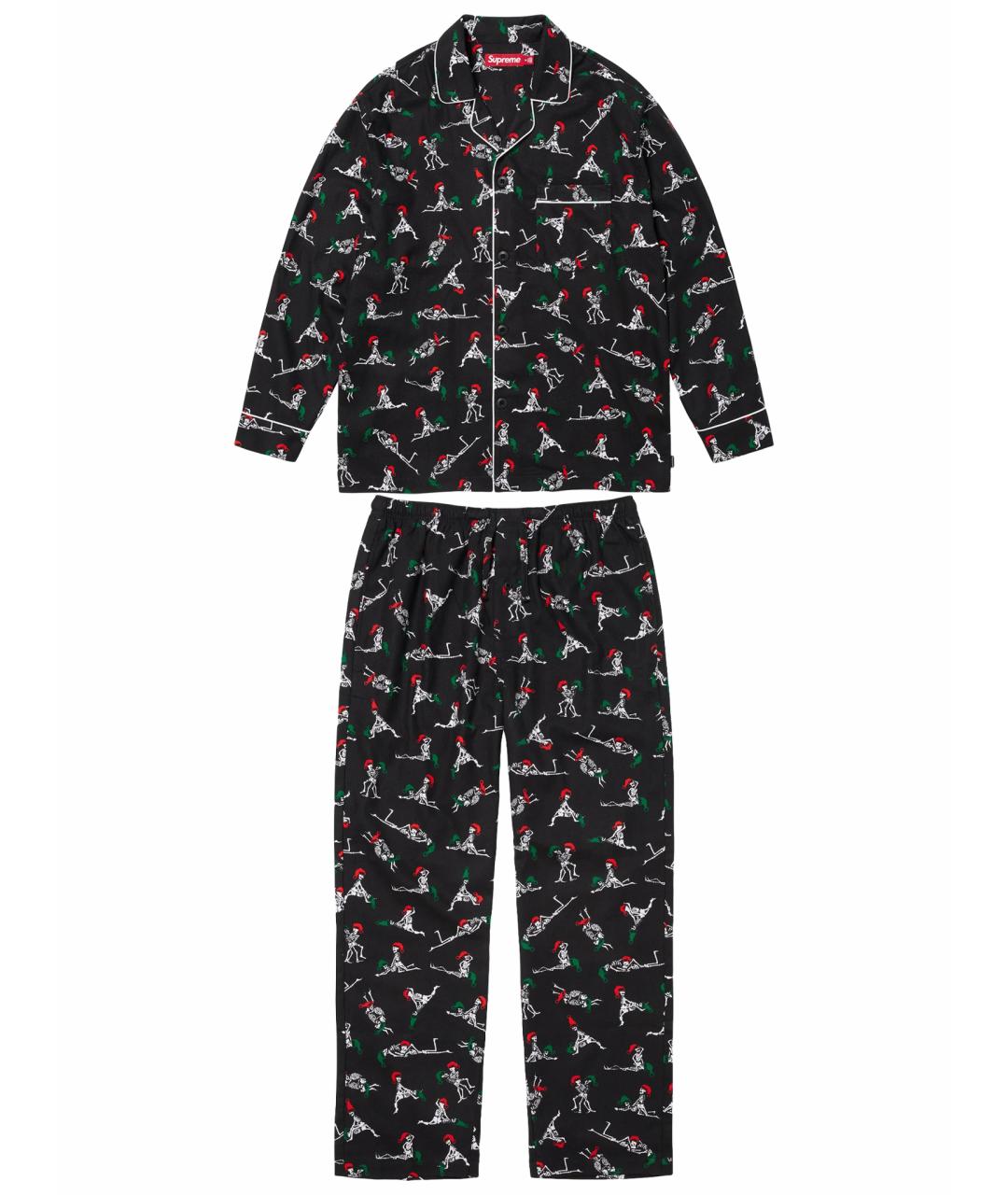 SUPREME Черная хлопковая пижама, фото 1