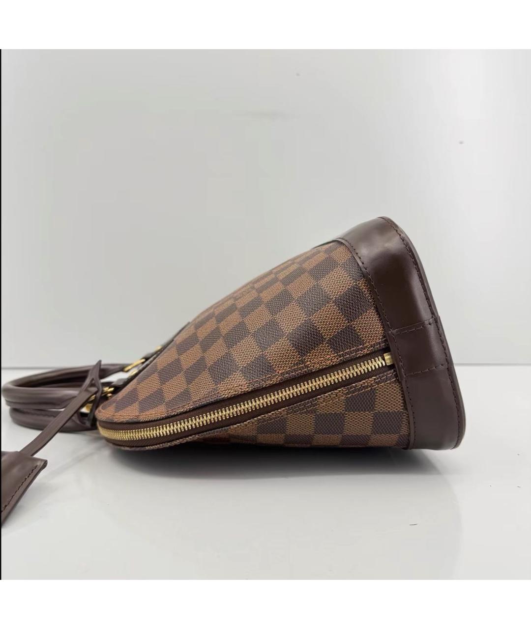 LOUIS VUITTON Коричневая кожаная сумка с короткими ручками, фото 5