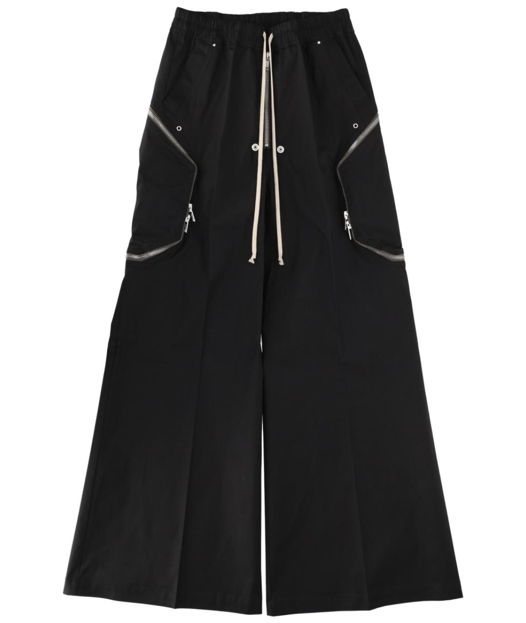 RICK OWENS Черные хлопковые повседневные брюки, фото 1