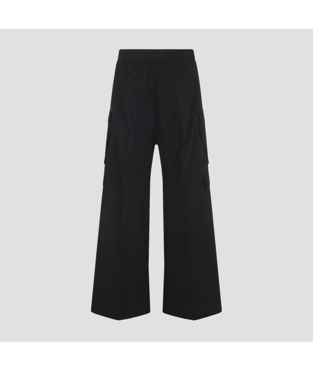 RICK OWENS Черные хлопковые повседневные брюки, фото 3