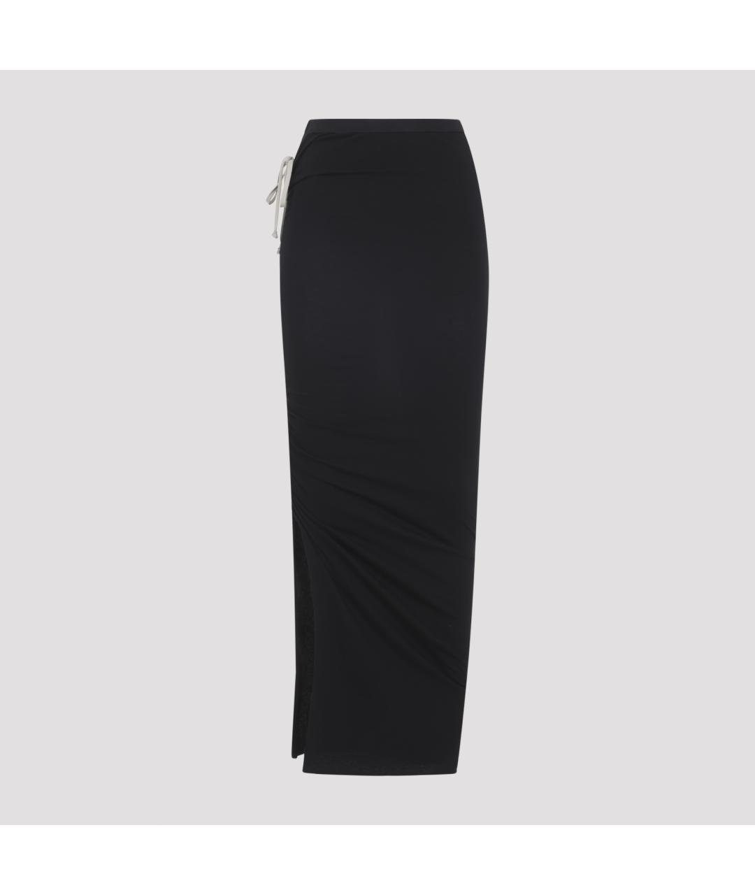 RICK OWENS Черная хлопковая юбка макси, фото 3