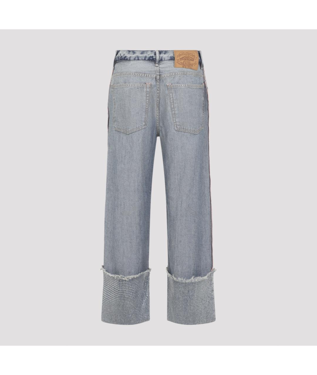 ACNE STUDIOS Голубые хлопковые прямые джинсы, фото 2