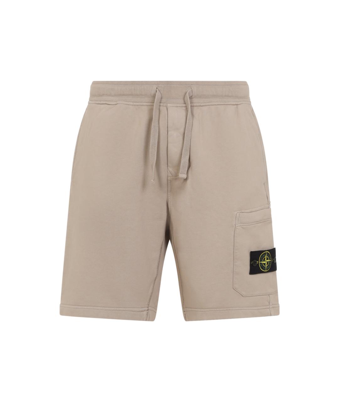 STONE ISLAND Бежевые хлопковые шорты, фото 1