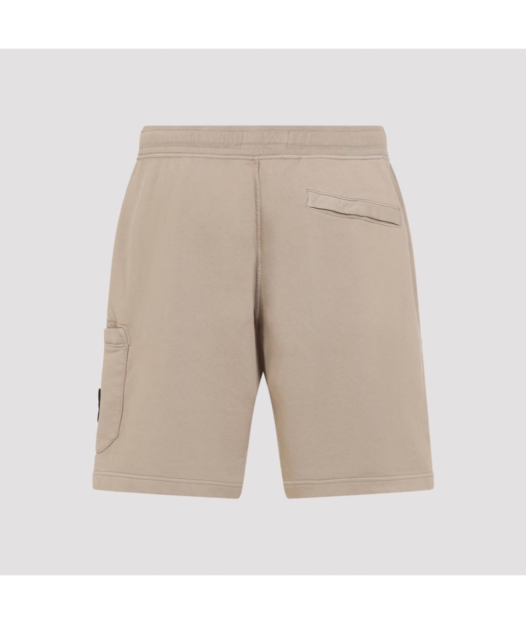 STONE ISLAND Бежевые хлопковые шорты, фото 2
