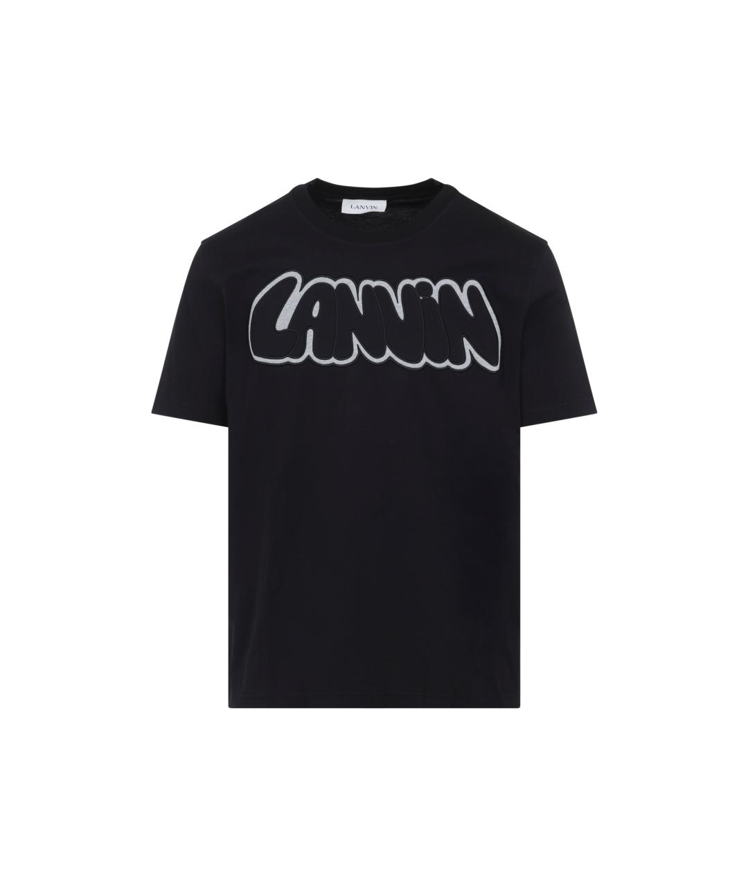 LANVIN Черная хлопковая футболка, фото 1