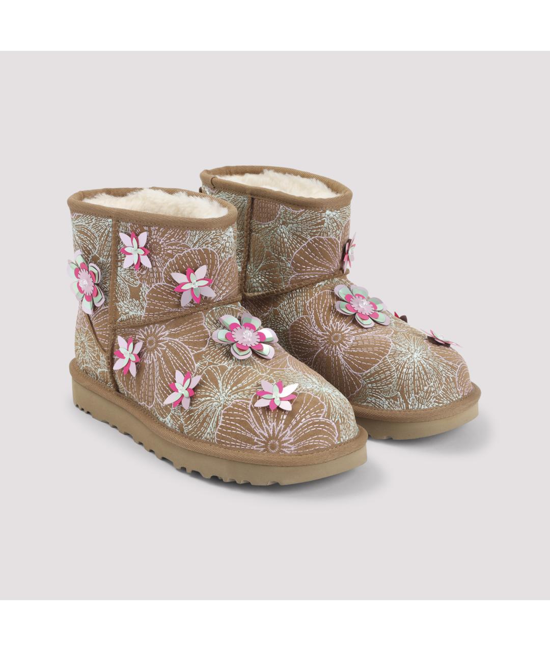 UGG AUSTRALIA Бежевые кожаные ботинки, фото 4