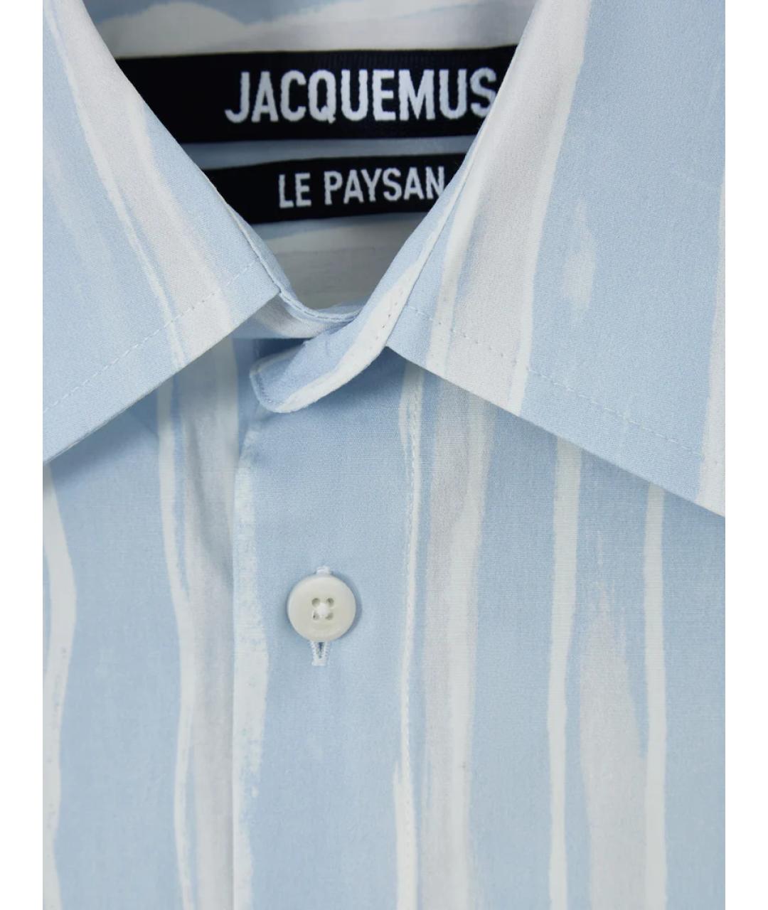 JACQUEMUS Голубая хлопковая кэжуал рубашка, фото 5
